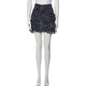 Derek Lam 10 Crosby 100% Silk Printed Mini Skirt Size 6